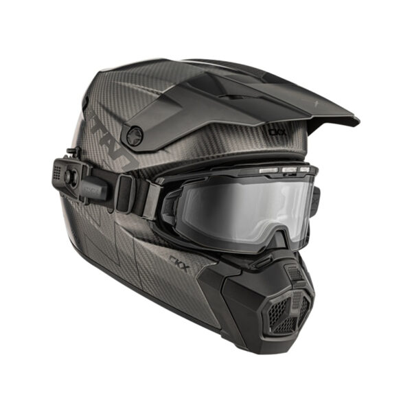CKX šalmas Titan AMS Pro Matt Carbon su šildomais akiniais