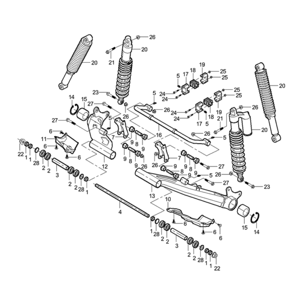 Rear suspension system 650cc